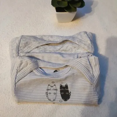 Lot de deux bodys courtes manches mixte - Taille 1 mois - Grain de blé